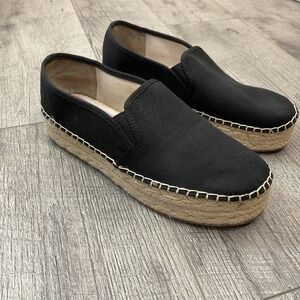 Circus by Sam Edelman Camellia Black Espadrille Flatform Shoes Women Size 8.5